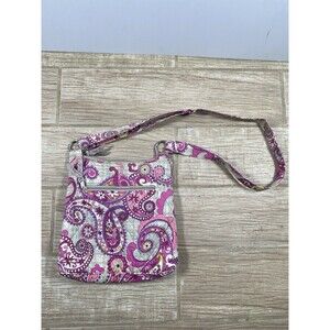 Vera Bradley Pink Paisley Quilted Cotton Shoulder Crossbody Bag Retired